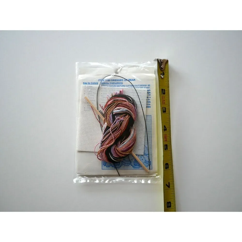 NeedleMagic Curly-Q's Dressed Up Bear Needlepoint Ornament Kit NOS